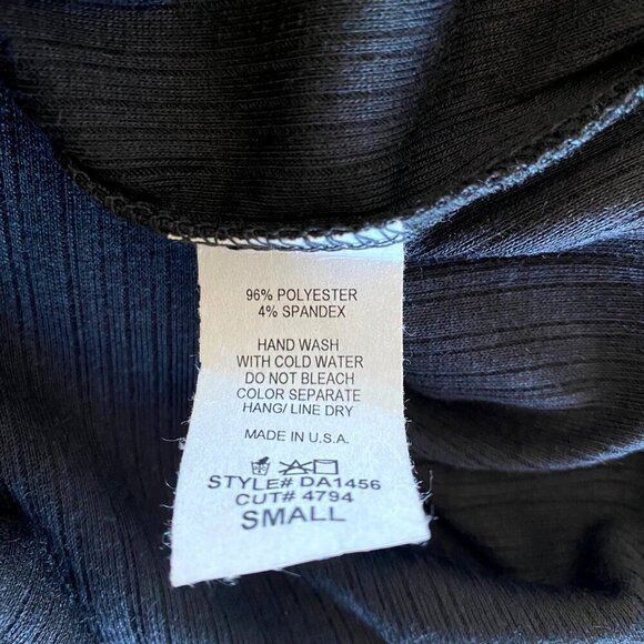 BomBom Ribbed Wide Leg Jumpsuit in Black Sz S Modern Flowy Neutral - Picture 7 of 10